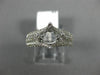 WIDE 1.01CT DIAMOND 14KT WHITE GOLD 3D 4 PRONG FLOWER SEMI MOUNT ENGAGEMENT RING