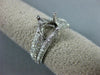 WIDE 1.01CT DIAMOND 14KT WHITE GOLD 3D 4 PRONG FLOWER SEMI MOUNT ENGAGEMENT RING