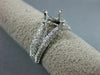 WIDE 1.01CT DIAMOND 14KT WHITE GOLD 3D 4 PRONG FLOWER SEMI MOUNT ENGAGEMENT RING