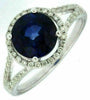 ESTATE 2.71CT DIAMOND & AAA SAPPHIRE 14KT WHITE GOLD ROUND HALO ENGAGEMENT RING