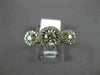 ESTATE WIDE .61CT DIAMOND 14KT WHITE GOLD 3 STONE HALO PAST PRESENT FUTURE RING