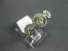 ESTATE WIDE .61CT DIAMOND 14KT WHITE GOLD 3 STONE HALO PAST PRESENT FUTURE RING