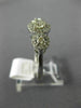 ESTATE WIDE .61CT DIAMOND 14KT WHITE GOLD 3 STONE HALO PAST PRESENT FUTURE RING