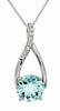 1.20CT DIAMOND & AAA AQUAMARINE 14K WHITE GOLD ROUND SOLITAIRE INFINITY PENDANT