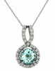 ESTATE .95CT DIAMOND & AAA AQUAMARINE 14KT WHITE GOLD INFINITY SOLITAIRE PENDANT