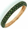 ESTATE .80CT GREEN DIAMOND 14K ROSE GOLD 3D 3 ROW SEMI ETERNITY ANNIVERSARY RING