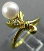 ESTATE WIDE .05CT DIAMOND & AAA SOUTH SEA PEARL 14KT YELLOW GOLD 3D RING #26328