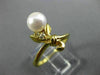 ESTATE WIDE .05CT DIAMOND & AAA SOUTH SEA PEARL 14KT YELLOW GOLD 3D RING #26328
