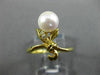 ESTATE WIDE .05CT DIAMOND & AAA SOUTH SEA PEARL 14KT YELLOW GOLD 3D RING #26328