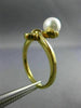 ESTATE WIDE .05CT DIAMOND & AAA SOUTH SEA PEARL 14KT YELLOW GOLD 3D RING #26328