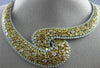 GIA EXTRA LARGE 34.34CT MULTI COLOR FANCY DIAMOND 18KT 2 TONE GOLD LOVE NECKLACE