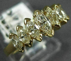 ESTATE .90CT DIAMOND 14KT YELLOW GOLD 7 STONE GRADUATING ANNIVERSARY RING #5803