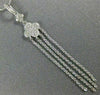 ESTATE .14CT DIAMOND 14KT WHITE GOLD FOUR LEAF CLOVER CHANDELIER LARIAT PENDANT