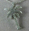 ESTATE .15CT DIAMOND 14KT WHITE GOLD 3D PALM TREE CLASSIC FLOATING FUN PENDANT