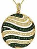 ESTATE .75CT WHITE & GREEN DIAMOND 14K YELLOW GOLD FILIGREE CIRCULAR FUN PENDANT