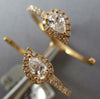 ESTATE WIDE .56CT DIAMOND 18KT ROSE GOLD PEAR SHAPE CRISS CROSS LEAF FUN RING