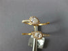 ESTATE WIDE .56CT DIAMOND 18KT ROSE GOLD PEAR SHAPE CRISS CROSS LEAF FUN RING