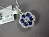 .88CT DIAMOND & AAA SAPPHIRE 18KT WHITE GOLD FLOWER FILIGREE CLUSTER PENDANT