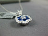 .88CT DIAMOND & AAA SAPPHIRE 18KT WHITE GOLD FLOWER FILIGREE CLUSTER PENDANT
