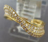 ESTATE .39CT DIAMOND 18KT YELLOW GOLD 3D MULTI ROW WAVE FRIENDSHIP FUN RING