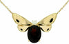 ESTATE 2.66CT DIAMOND & AAA GARNET 14KT YELLOW GOLD 3D BUTTERFLY LOVE NECKLACE