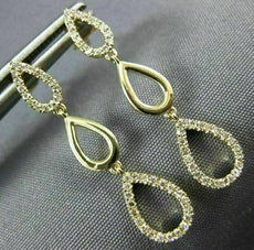 ESTATE .20CT DIAMOND 14K YELLOW GOLD CLASSIC PEAR SHAPE JOURNEY HANGING EARRINGS