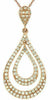 ESTATE .40CT DIAMOND 14KT ROSE GOLD 3D CLASSIC OPEN TEAR DROP FLOATING PENDANT