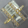 ESTATE WIDE .39CT DIAMOND 18KT YELLOW GOLD 3D DOUBLE BAR FRIENDSHIP FUN RING