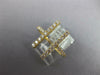 ESTATE WIDE .39CT DIAMOND 18KT YELLOW GOLD 3D DOUBLE BAR FRIENDSHIP FUN RING