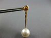 ESTATE LARGE .43CT DIAMOND & AAA SOUTH SEA PEARL 18KT ROSE GOLD HANGING EARRINGS