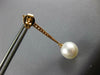 ESTATE LARGE .43CT DIAMOND & AAA SOUTH SEA PEARL 18KT ROSE GOLD HANGING EARRINGS
