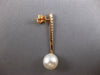 ESTATE LARGE .43CT DIAMOND & AAA SOUTH SEA PEARL 18KT ROSE GOLD HANGING EARRINGS