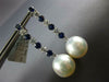 LARGE 2.50CT DIAMOND SAPPHIRE & SOUTH SEA PEARL 18KT WHITE GOLD HANGING EARRINGS