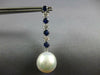 LARGE 2.50CT DIAMOND SAPPHIRE & SOUTH SEA PEARL 18KT WHITE GOLD HANGING EARRINGS