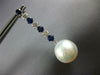 LARGE 2.50CT DIAMOND SAPPHIRE & SOUTH SEA PEARL 18KT WHITE GOLD HANGING EARRINGS