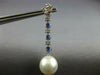 LARGE 2.50CT DIAMOND SAPPHIRE & SOUTH SEA PEARL 18KT WHITE GOLD HANGING EARRINGS