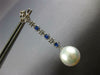 LARGE 2.50CT DIAMOND SAPPHIRE & SOUTH SEA PEARL 18KT WHITE GOLD HANGING EARRINGS