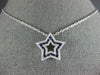 ESTATE .93CT DIAMOND & AAA SAPPHIRE 18KT WHITE GOLD 3D CLASSIC STAR LOVE PENDANT