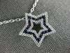 ESTATE .93CT DIAMOND & AAA SAPPHIRE 18KT WHITE GOLD 3D CLASSIC STAR LOVE PENDANT