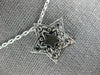 ESTATE .93CT DIAMOND & AAA SAPPHIRE 18KT WHITE GOLD 3D CLASSIC STAR LOVE PENDANT