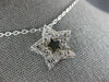 ESTATE .93CT DIAMOND & AAA SAPPHIRE 18KT WHITE GOLD 3D CLASSIC STAR LOVE PENDANT