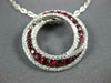 LARGE 1.25CT DIAMOND & AAA RUBY 18KT WHITE GOLD 3D CIRCULAR INTERTWINING PENDANT