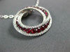 LARGE 1.25CT DIAMOND & AAA RUBY 18KT WHITE GOLD 3D CIRCULAR INTERTWINING PENDANT