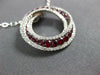 LARGE 1.25CT DIAMOND & AAA RUBY 18KT WHITE GOLD 3D CIRCULAR INTERTWINING PENDANT