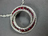 LARGE 1.25CT DIAMOND & AAA RUBY 18KT WHITE GOLD 3D CIRCULAR INTERTWINING PENDANT