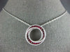 LARGE 1.25CT DIAMOND & AAA RUBY 18KT WHITE GOLD 3D CIRCULAR INTERTWINING PENDANT