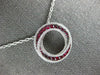 LARGE 1.25CT DIAMOND & AAA RUBY 18KT WHITE GOLD 3D CIRCULAR INTERTWINING PENDANT