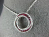 LARGE 1.25CT DIAMOND & AAA RUBY 18KT WHITE GOLD 3D CIRCULAR INTERTWINING PENDANT