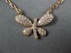 ESTATE .37CT DIAMOND 18KT ROSE GOLD 3D CLASSIC BUTTERFLY LOVE NECKLACE