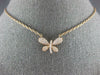 ESTATE .37CT DIAMOND 18KT ROSE GOLD 3D CLASSIC BUTTERFLY LOVE NECKLACE